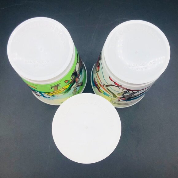 1990 Looney Tunes Plastic Tumblers Set of 3 Vintage McDonald's Coca Cola Cups - Picture 7 of 11